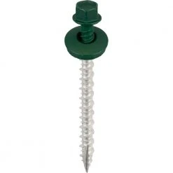 ACORN #12 x 2.5 in. Hex Head Forest Green Metal-Wood Screw (Bag of 250)