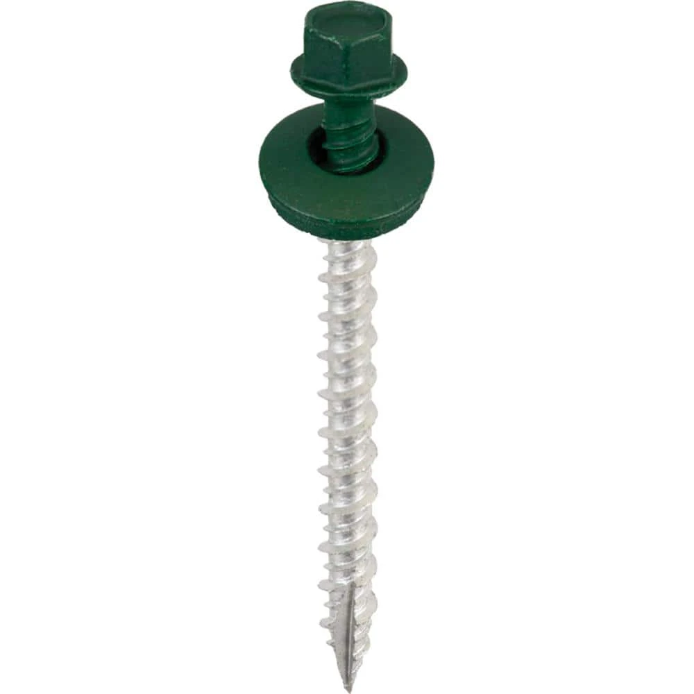ACORN #12 x 2.5 in. Hex Head Forest Green Metal-Wood Screw (Bag of 250) 3 ACORN #12 x 2.5 in. Hex Head Forest Green Metal-Wood Screw (Bag of 250)