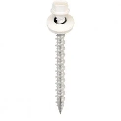 ACORN #12 x 2.5 in. Hex Head White Metal-Wood Screw (Bag of 250)