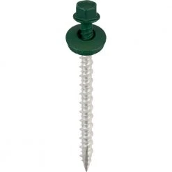 ACORN #12 x 3 in. Hex Head Green Metal-Wood Screw Forest (Bag of 250)