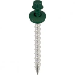 ACORN #14 x 3 in. Hex Head Green Metal-Wood Screw Forest (Bag of 250)