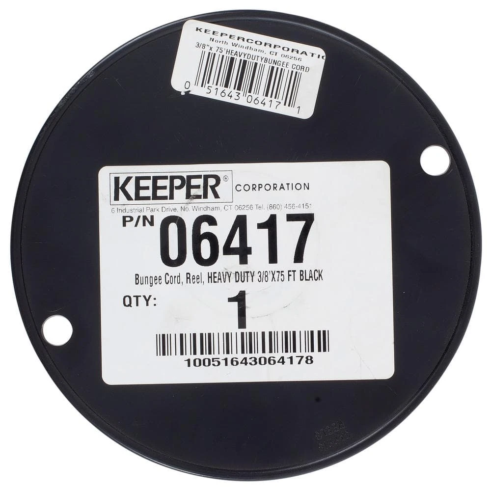 Keeper 3/8 in. x 75 ft. Heavy Duty Bungee Cord Reel in Black 6 Keeper 3/8 in. x 75 ft. Heavy Duty Bungee Cord Reel in Black - Image 4