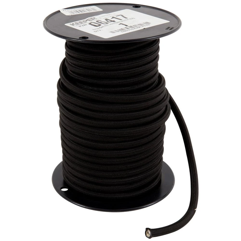 Keeper 3/8 in. x 75 ft. Heavy Duty Bungee Cord Reel in Black 4 Keeper 3/8 in. x 75 ft. Heavy Duty Bungee Cord Reel in Black - Image 2
