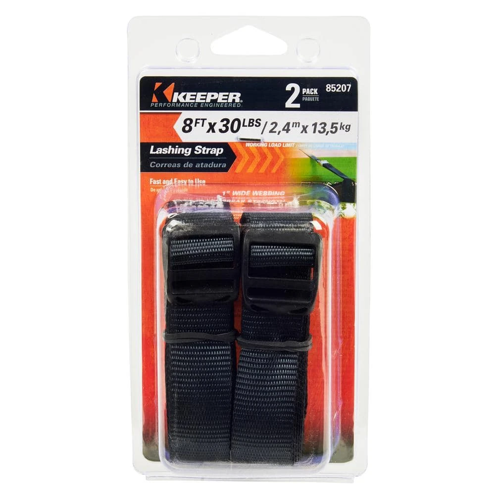 Keeper 8 ft. x 1 in. x 30 lbs. Lashing Strap (2-Pack) 8 Keeper 8 ft. x 1 in. x 30 lbs. Lashing Strap (2-Pack) - Image 6