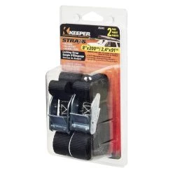 Keeper 8 ft. x 1 in. x 200 lbs. Over-Center Lashing Straps (2-Pack) -Cheap The Cabinet Supply Store blacks keeper tie down hardware accessories 85243 1f 1000