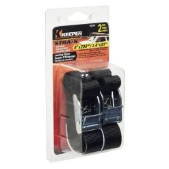 Keeper 8 ft. x 1 in. x 200 lbs. Over-Center Lashing Straps (2-Pack) -Cheap The Cabinet Supply Store blacks keeper tie down hardware accessories 85243 44 1000