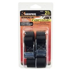 Keeper 8 ft. x 1 in. x 200 lbs. Over-Center Lashing Straps (2-Pack) -Cheap The Cabinet Supply Store blacks keeper tie down hardware accessories 85243 4f 1000