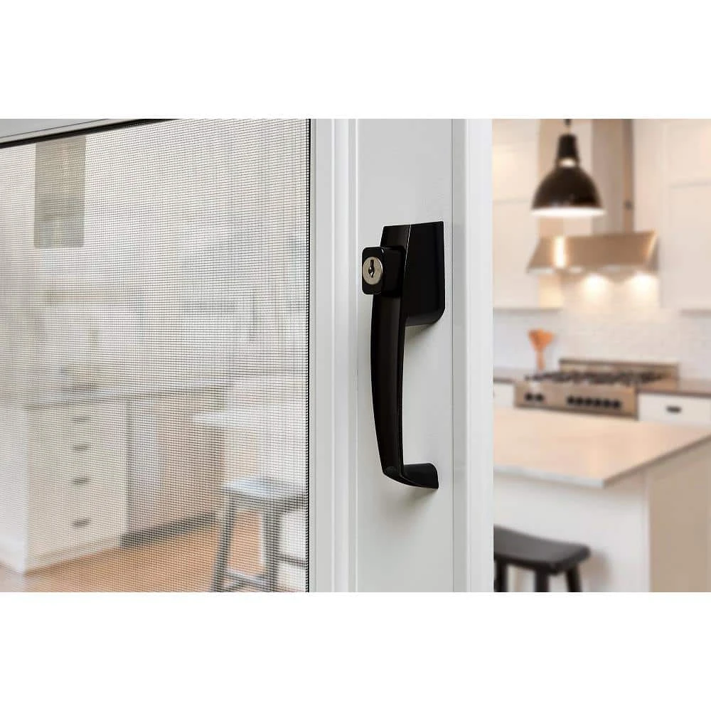 Wright Products Black Push-Button Keyed Screen and Storm Door Latch 6 Wright Products Black Push-Button Keyed Screen and Storm Door Latch - Image 4