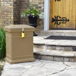 RTS Home Accents ParcelWirx Oak Vertical Lockable with Smart Lock Package Delivery Box -Cheap The Cabinet Supply Store browns tans rts home accents parcel drop boxes 550200420a5481 31 1000