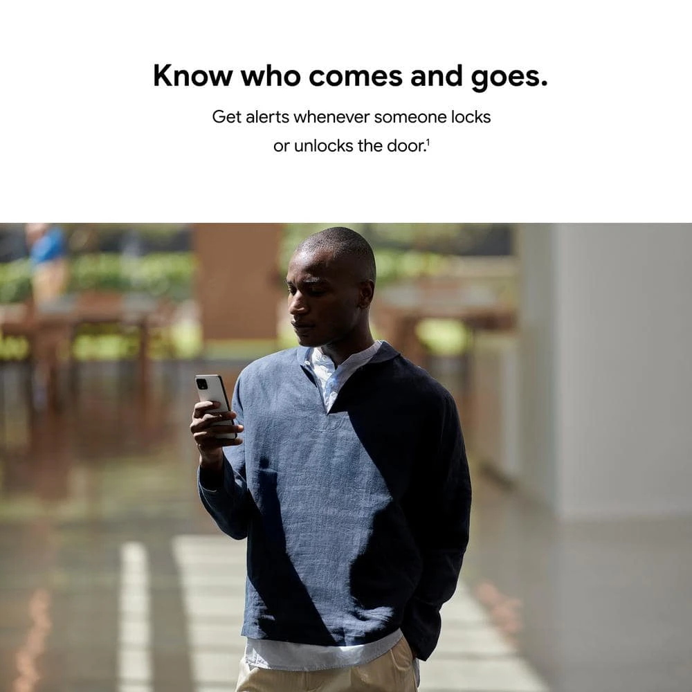 Google Nest x Yale Lock - Tamper-Proof Smart Deadbolt Lock with Nest Connect - Black Suede 9 Google Nest x Yale Lock - Tamper-Proof Smart Deadbolt Lock with Nest Connect - Black Suede - Image 7