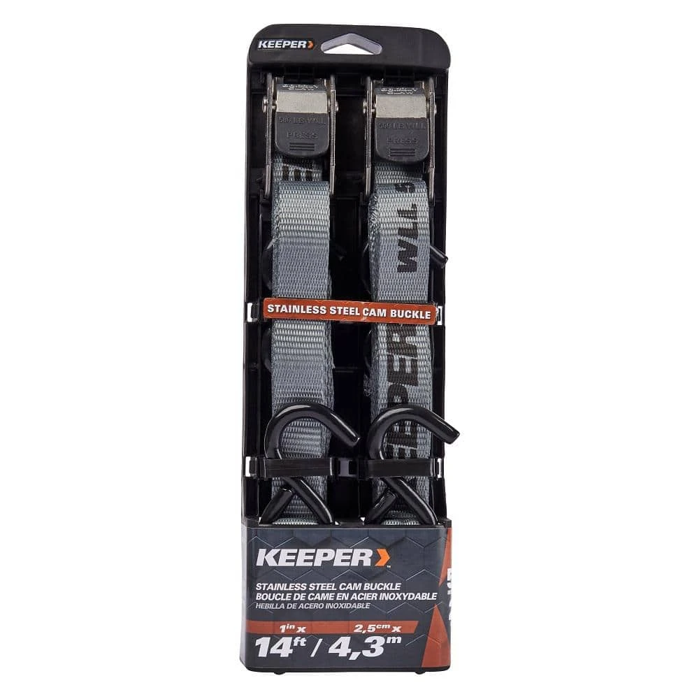 Keeper 1 in. x 14 ft. Stainless Steel Cambuckle (2-Pack) 4 Keeper 1 in. x 14 ft. Stainless Steel Cambuckle (2-Pack) - Image 2