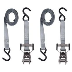 Keeper 1 in. x 12 ft. 500 lbs. Stainless Steel Ratchet Tie Down Strap (2 Pack) -Cheap The Cabinet Supply Store grays keeper ratchet straps 85410 c3 1000