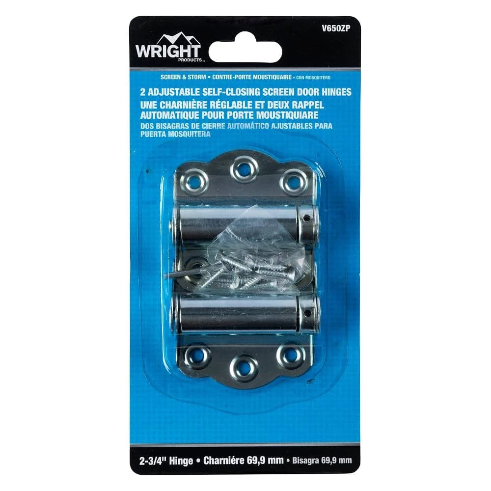 Wright Products 2-3/4 in. Zinc-Plated Adjustable Self-Closing Hinge Set 6 Wright Products 2-3/4 in. Zinc-Plated Adjustable Self-Closing Hinge Set - Image 4