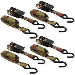 Keeper 1 in. x 8 ft. 400 lbs Camo Ratchet Tie Down (4 Pack) -Cheap The Cabinet Supply Store greens keeper ratchet straps 03508 v 4f 1000