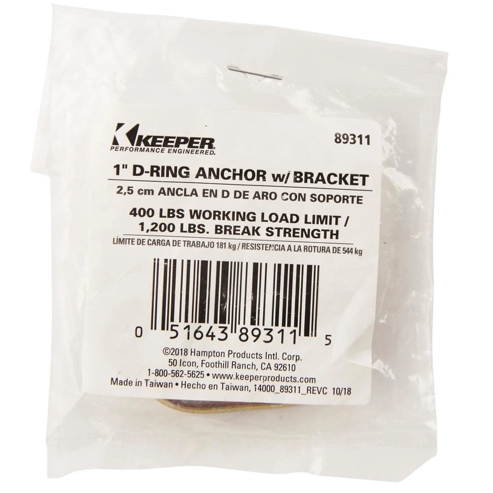 Keeper 1 in. D-Ring with Bracket 5 Keeper 1 in. D-Ring with Bracket - Image 3