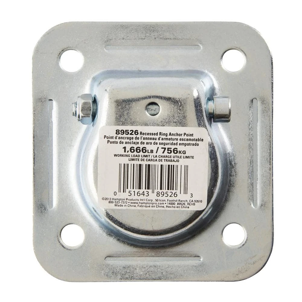 Keeper 4-7/16 in. Square Flip Ring Recessed Anchor 6 Keeper 4-7/16 in. Square Flip Ring Recessed Anchor - Image 4