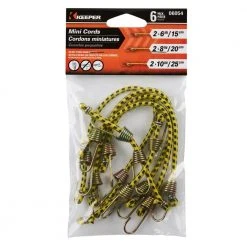 Keeper Assorted Size Yellow Bungee Cords with Hooks (6 Pack) 10 Keeper Assorted Size Yellow Bungee Cords with Hooks (6 Pack) -Cheap The Cabinet Supply Store multi keeper bungee cords 06054 4f 1000