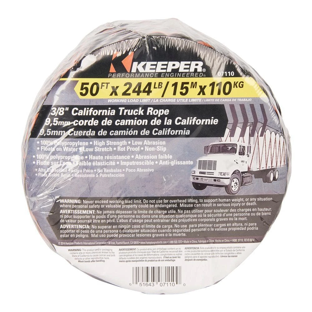 Keeper 3/8 in. x 50 ft. California Truck Rope 5 Keeper 3/8 in. x 50 ft. California Truck Rope - Image 3