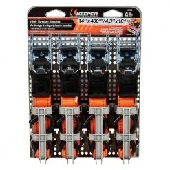 Keeper 1 in. x 14 ft. 400 lbs. High Tension Ratchet Tie Down strap (4 Pack) 10 Keeper 1 in. x 14 ft. 400 lbs. High Tension Ratchet Tie Down strap (4 Pack) -Cheap The Cabinet Supply Store oranges peaches keeper ratchet straps 05505 1f 1000