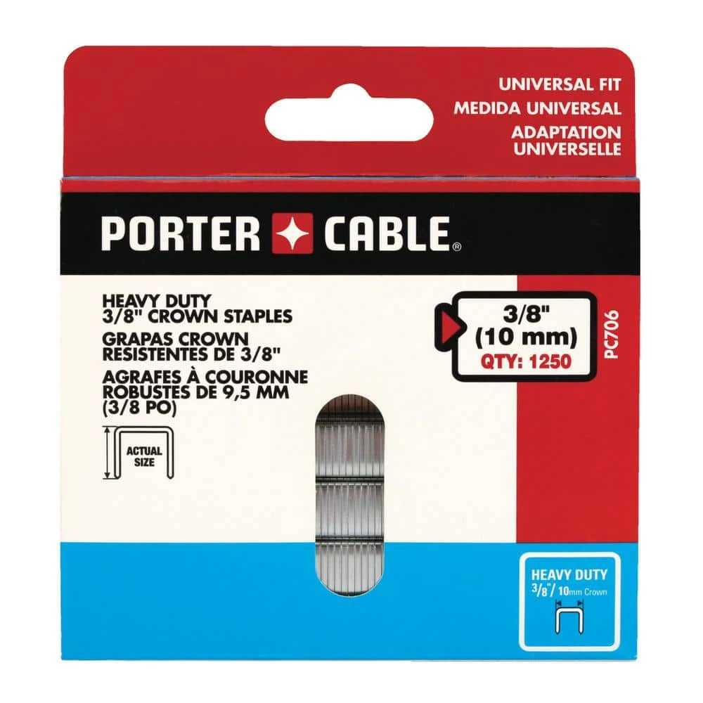 Porter-Cable 3/8 in. x 3/8 in. Glue Collated Crown Staple 3 Porter-Cable 3/8 in. x 3/8 in. Glue Collated Crown Staple