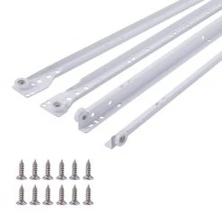 South Main Hardware 20 in. White Coated Stainless Steel Euro Bottom Mount Drawer Slides 1-Pair (2 Pieces)