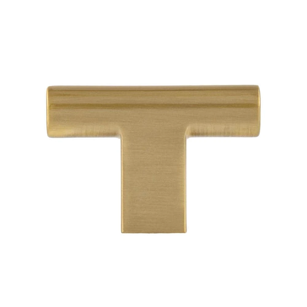 Sumner Street Home Hardware Vail 2 in. Satin Brass Bar Cabinet Knob (10-Pack) 3 Sumner Street Home Hardware Vail 2 in. Satin Brass Bar Cabinet Knob (10-Pack)