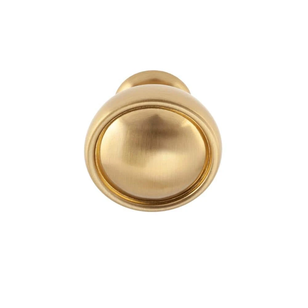 Sumner Street Home Hardware Grayson 1-1/8 in. Satin Brass Round Cabinet Knob 4 Sumner Street Home Hardware Grayson 1-1/8 in. Satin Brass Round Cabinet Knob - Image 2