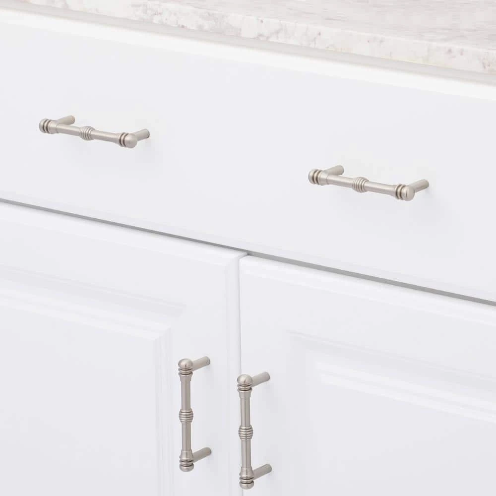 Sumner Street Home Hardware Charlotte 3-1/4 in. Center-to-Center Satin Nickel Pull 4 Sumner Street Home Hardware Charlotte 3-1/4 in. Center-to-Center Satin Nickel Pull - Image 2