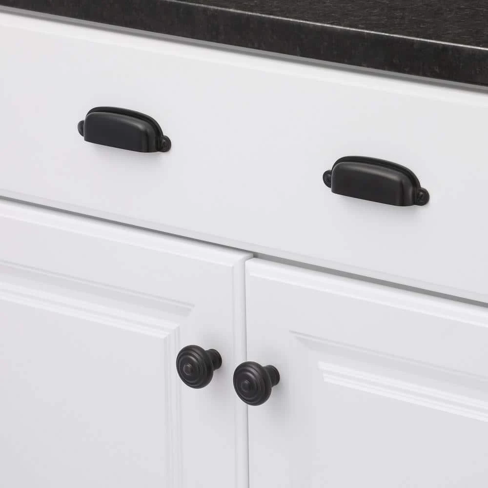 Sumner Street Home Hardware Garner 2-3/4 in. Center-to-Center Matte Black Cup Pull 4 Sumner Street Home Hardware Garner 2-3/4 in. Center-to-Center Matte Black Cup Pull - Image 2