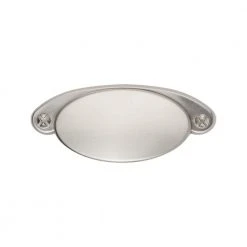 Sumner Street Home Hardware Ovaline 3-1/2 in. Center-to-Center Satin Nickel Cup Pull