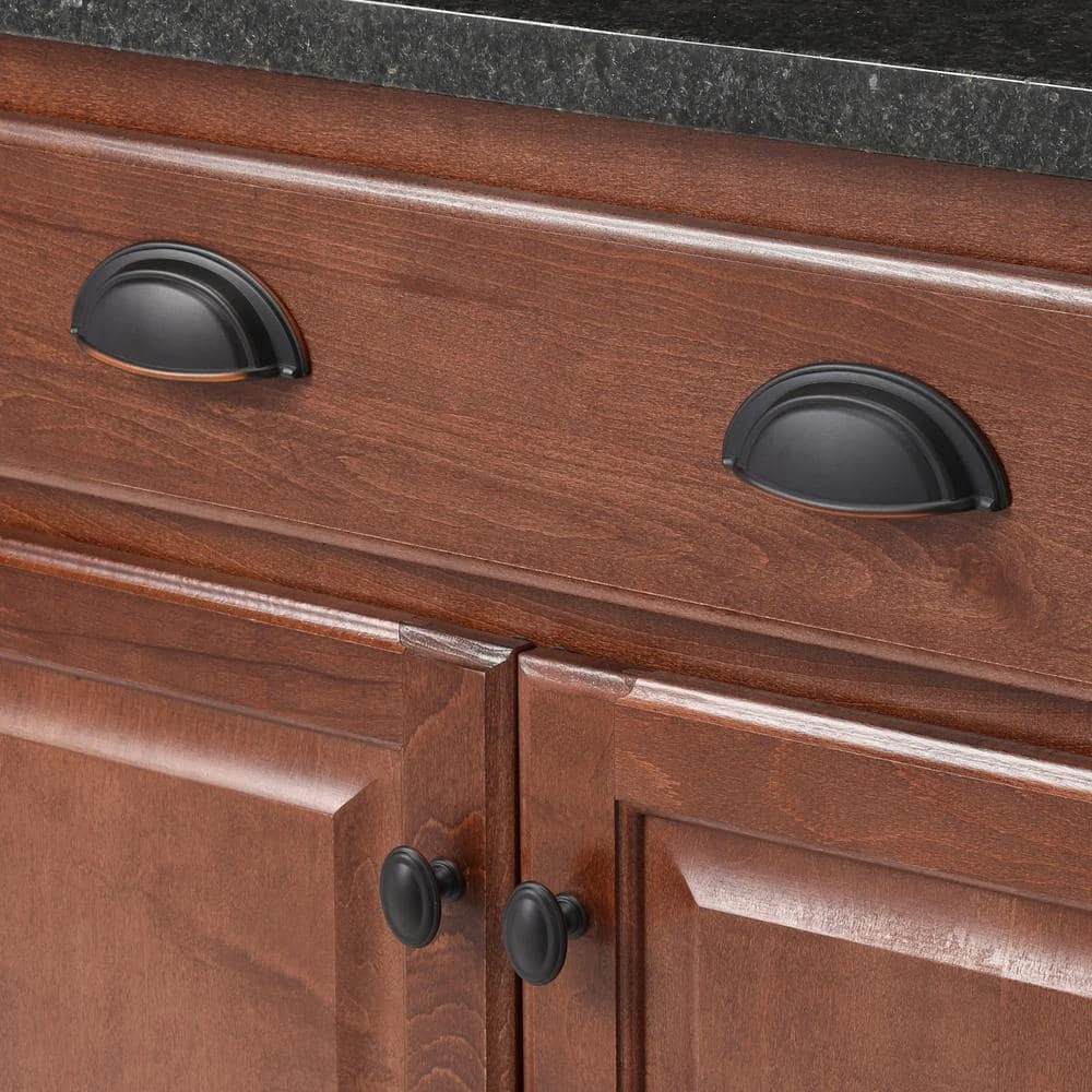 Sumner Street Home Hardware Symm Etry 3 in. Center-to-Center Oil Rubbed Bronze Cup Pull 4 Sumner Street Home Hardware Symm Etry 3 in. Center-to-Center Oil Rubbed Bronze Cup Pull - Image 2