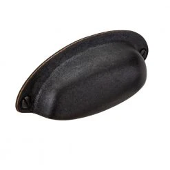 Sumner Street Home Hardware Rustic 3-1/2 in. Center-to-Center Antique Brass Drawer Cup Pull