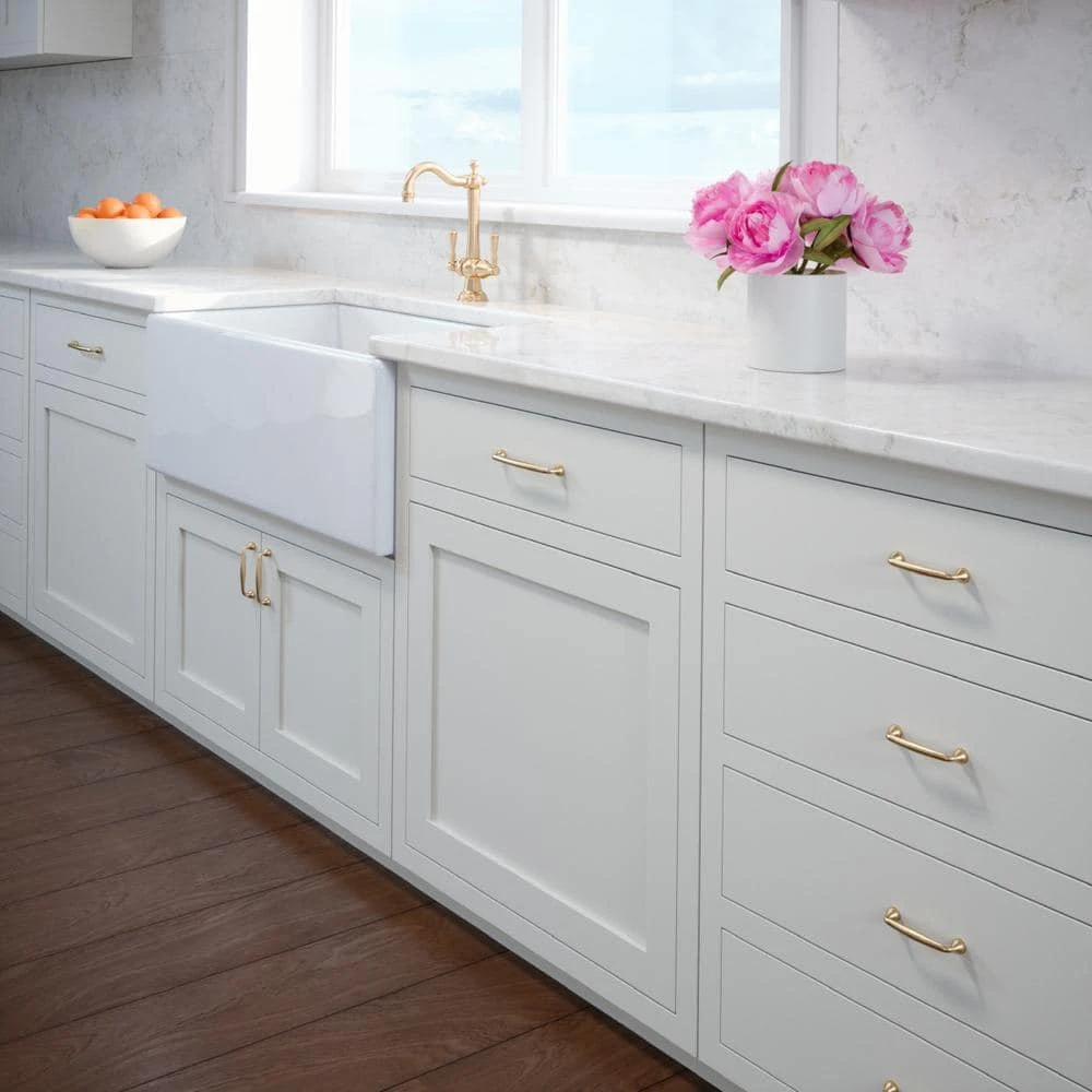 Sumner Street Home Hardware Mason 4-1/4 in. Satin Brass Drawer Pull (10-Pack) 8 Sumner Street Home Hardware Mason 4-1/4 in. Satin Brass Drawer Pull (10-Pack) - Image 6