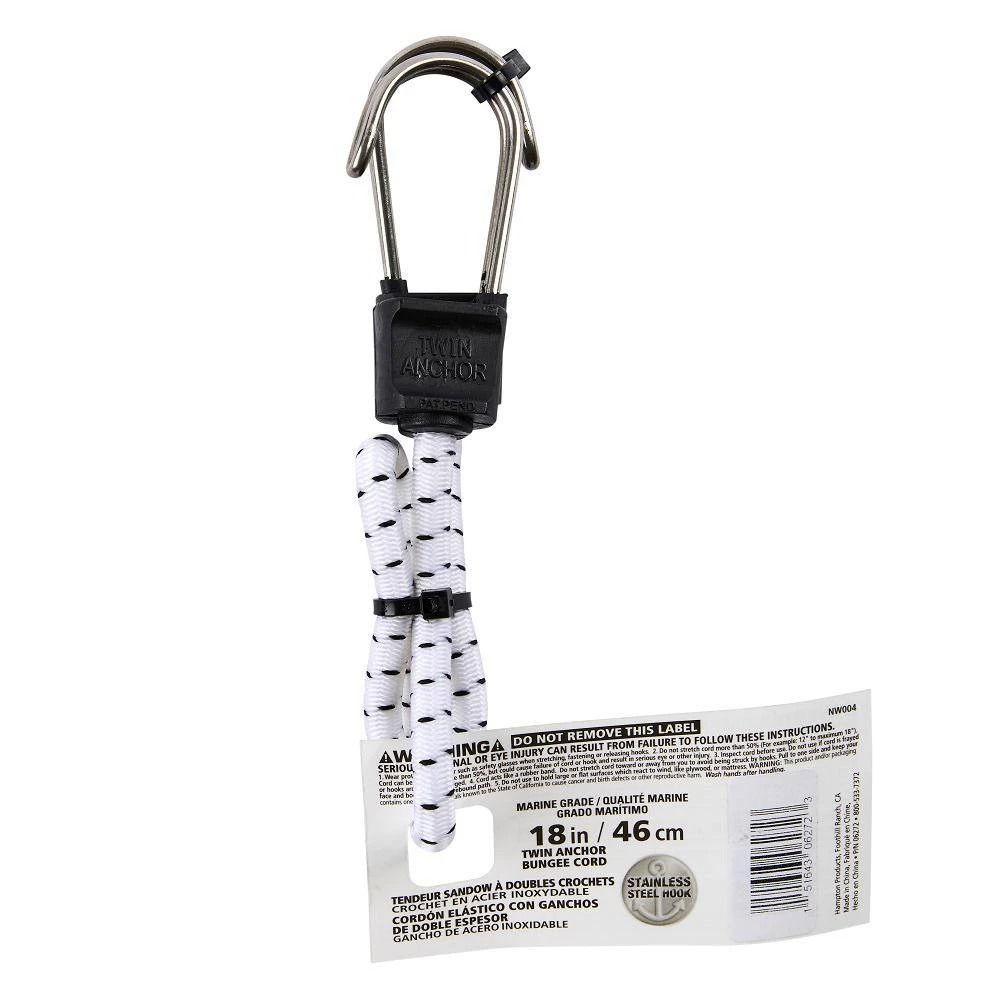 Keeper 18 in. White Marine Bungee Cord with Stainless Steel Hooks 6 Keeper 18 in. White Marine Bungee Cord with Stainless Steel Hooks - Image 4