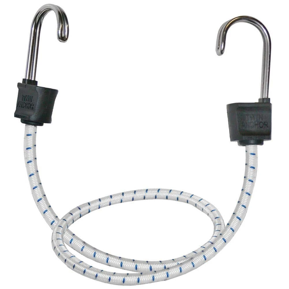 Keeper 18 in. White Marine Bungee Cord with Stainless Steel Hooks 3 Keeper 18 in. White Marine Bungee Cord with Stainless Steel Hooks