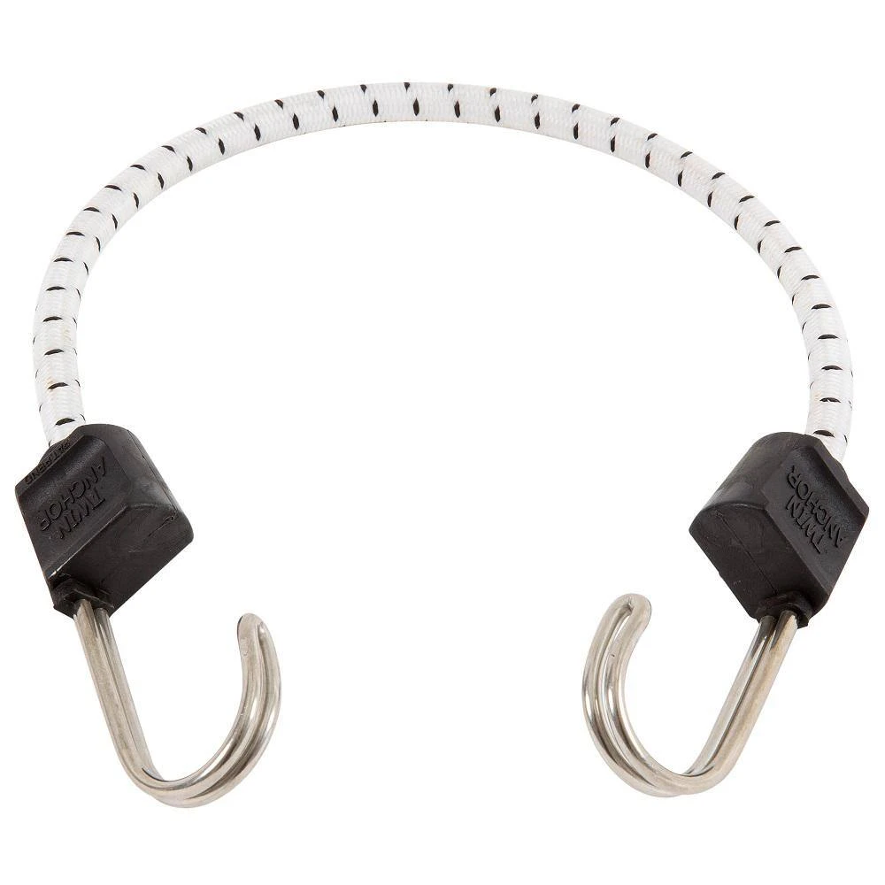 Keeper 18 in. White Marine Bungee Cord with Stainless Steel Hooks 4 Keeper 18 in. White Marine Bungee Cord with Stainless Steel Hooks - Image 2
