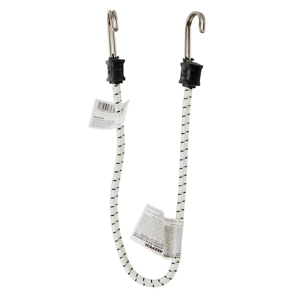 Keeper 24 in. White Marine Bungee Cord with Stainless Steel Hooks 6 Keeper 24 in. White Marine Bungee Cord with Stainless Steel Hooks - Image 4