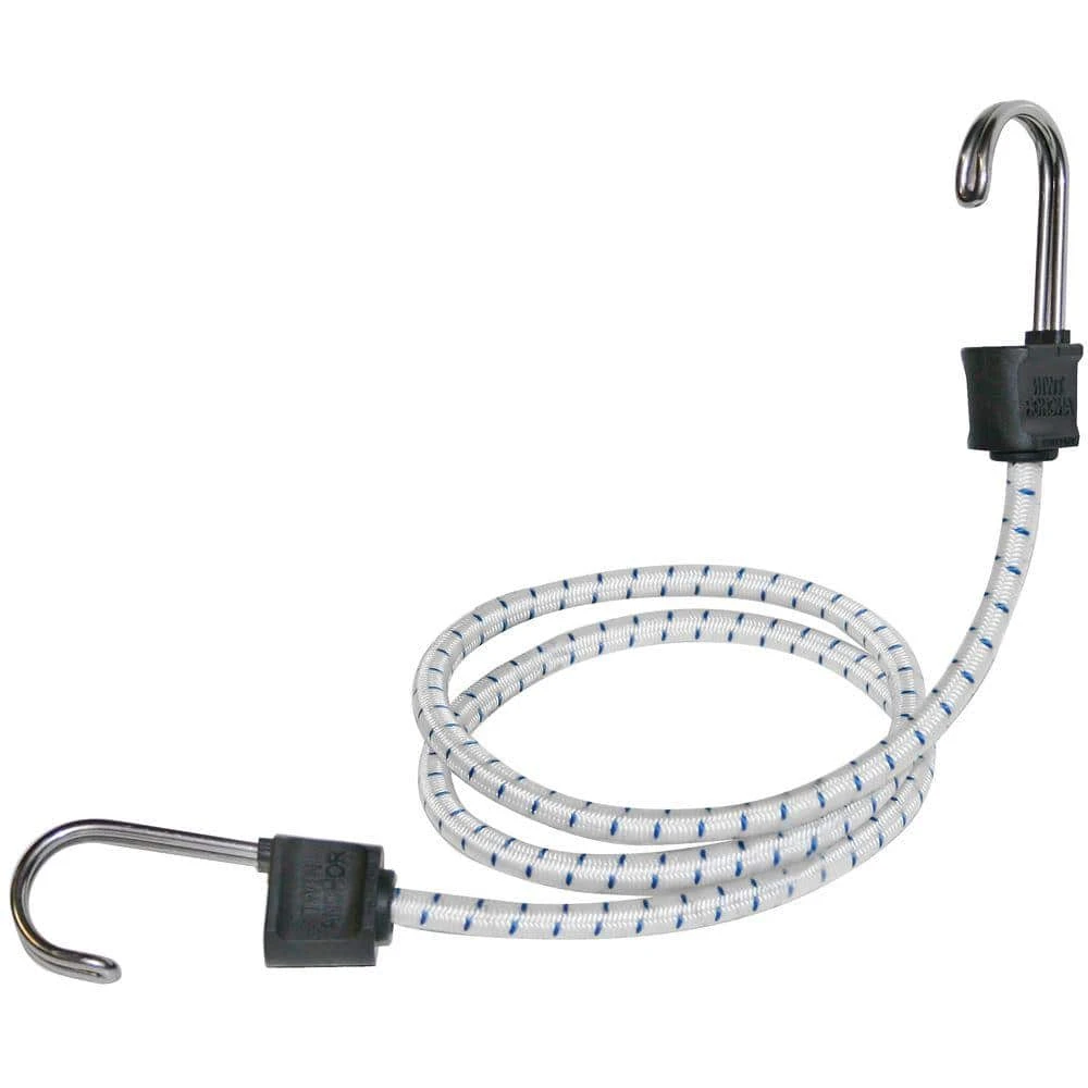 Keeper 24 in. White Marine Bungee Cord with Stainless Steel Hooks 3 Keeper 24 in. White Marine Bungee Cord with Stainless Steel Hooks