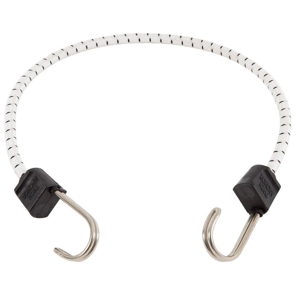 Keeper 24 in. White Marine Bungee Cord with Stainless Steel Hooks 4 Keeper 24 in. White Marine Bungee Cord with Stainless Steel Hooks - Image 2