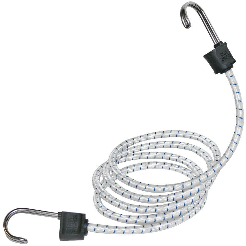 Keeper 48 in. White Marine Bungee Cord with Stainless Steel Hooks 3 Keeper 48 in. White Marine Bungee Cord with Stainless Steel Hooks