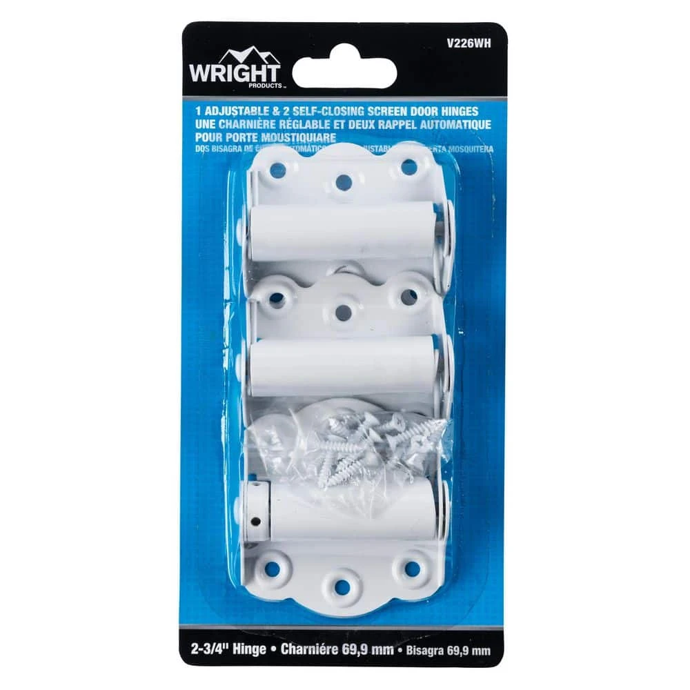 Wright Products 2-3/4 in. White Self-Closing Adjustable Hinge 4 Wright Products 2-3/4 in. White Self-Closing Adjustable Hinge - Image 2