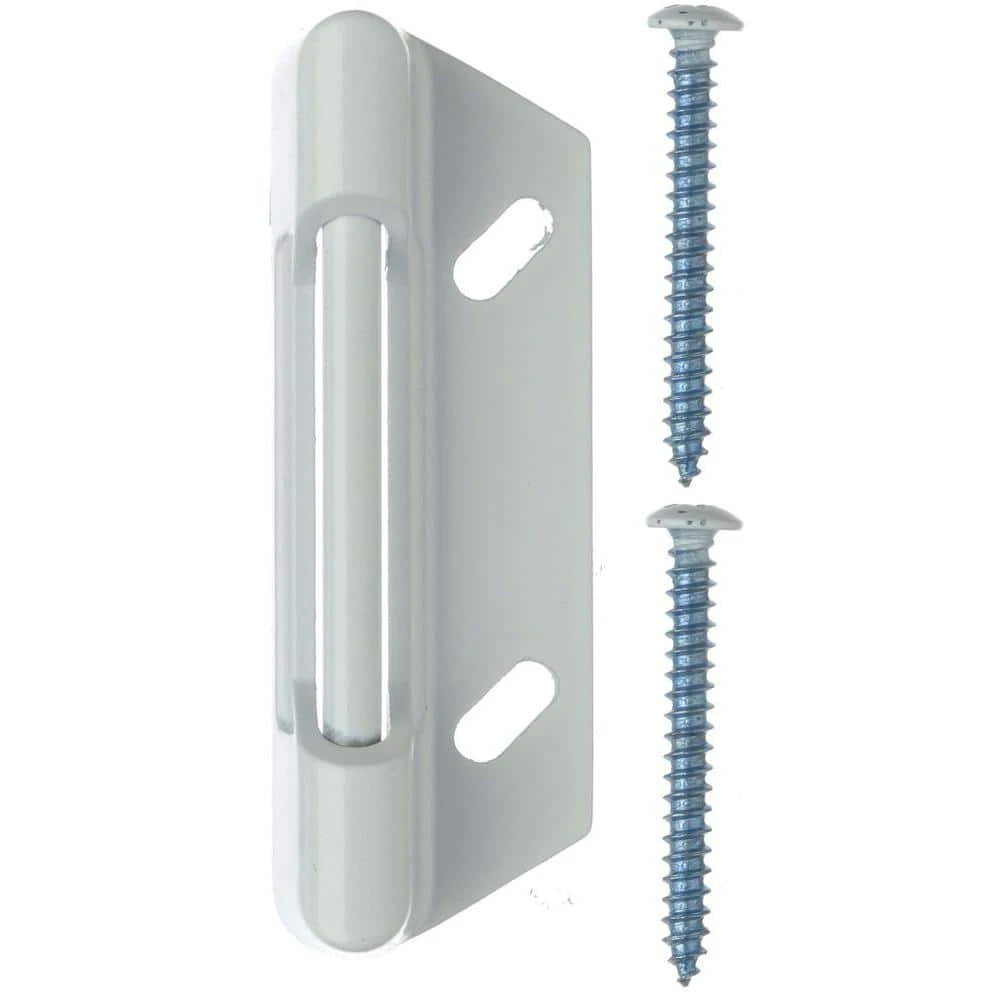 Wright Products White Strike Plate 3 Wright Products White Strike Plate