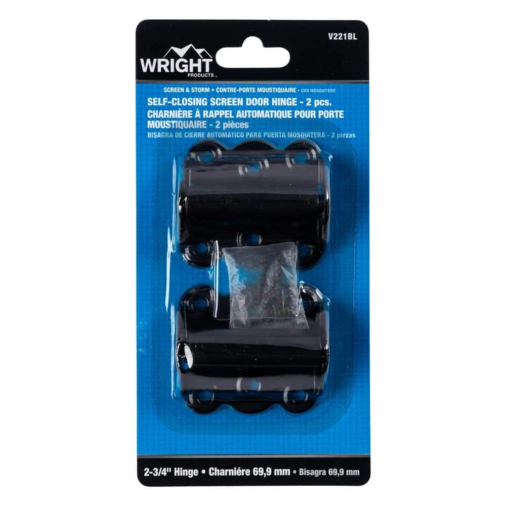 Wright Products 2-3/4 in. Black Self-Closing Hinge Set (1-Pair) 5 Wright Products 2-3/4 in. Black Self-Closing Hinge Set (1-Pair) - Image 3