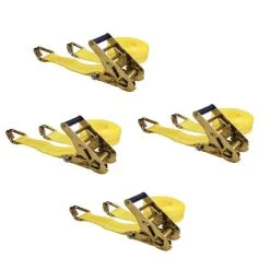Keeper 2 in. x 25 ft. 3,333 lbs. Industrial Ratchet Tie Down Strap (4 Pack)