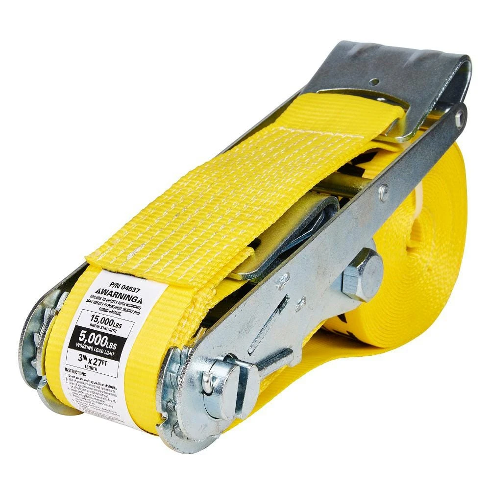 Keeper 3 in. x 27 ft. 5000 lbs. Flat Hook Ratchet Tie Down Strap 7 Keeper 3 in. x 27 ft. 5000 lbs. Flat Hook Ratchet Tie Down Strap - Image 5