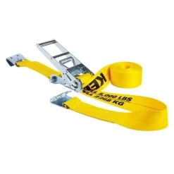 Keeper 3 in. x 27 ft. 5000 lbs. Flat Hook Ratchet Tie Down Strap