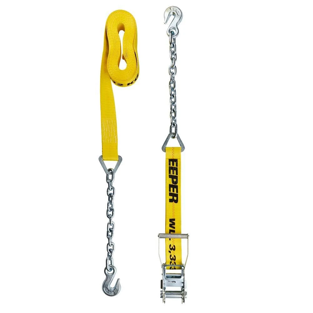 Keeper 2 in. x 27 ft. 3333 lbs. Chain End Ratchet Tie Down Strap 4 Keeper 2 in. x 27 ft. 3333 lbs. Chain End Ratchet Tie Down Strap - Image 2