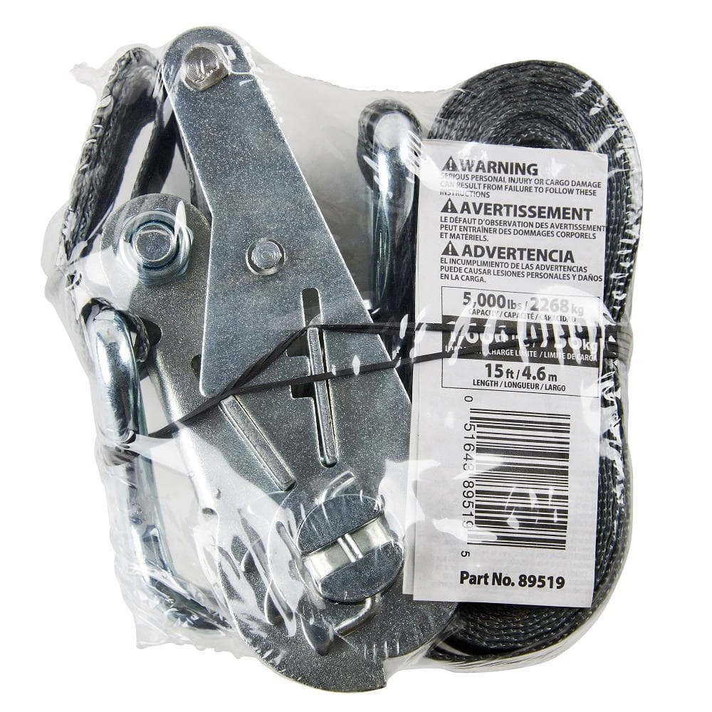 Keeper 1.75 in. x 15 ft. 1666 lbs. Industrial Ratchet Tie Down Strap 5 Keeper 1.75 in. x 15 ft. 1666 lbs. Industrial Ratchet Tie Down Strap - Image 3